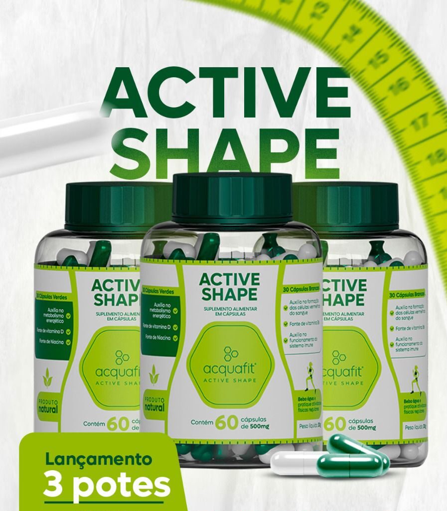 Combo 03 Unidades Active Shape Acquafit 60 Capsulas – Promoção